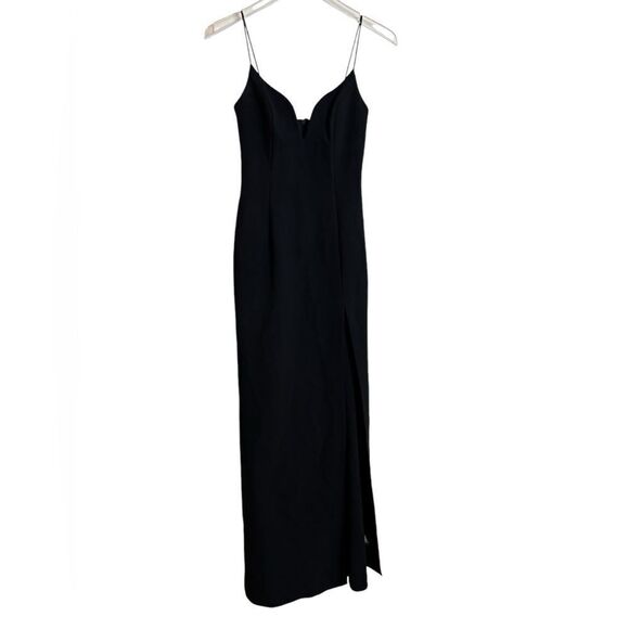 Jill Jill Stuart Plunge Sweetheart Gown Black Maxi Dress Sz. 0 Minimalist Classy - Picture 15 of 16
